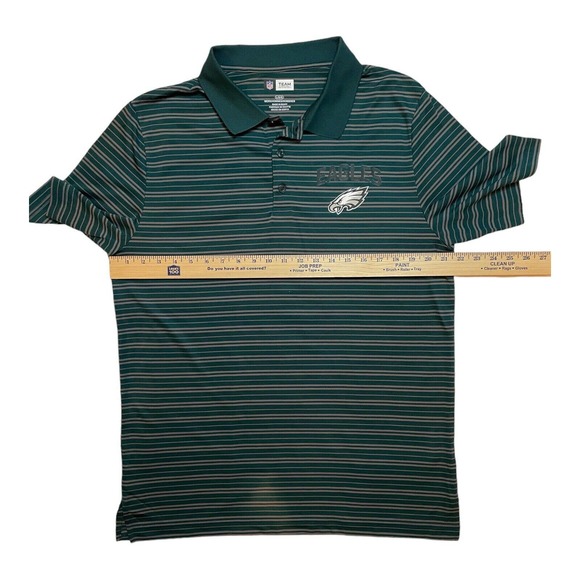 PHILADELPHIA EAGLES Polo NEW Moisture Wicking Mens Size L Large Green Gray - Picture 4 of 9